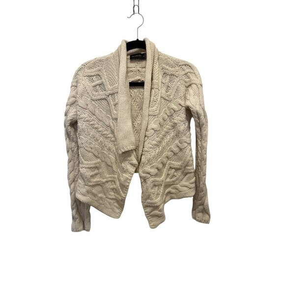 The Limited Womens Medium Cable Knit Open Front Cardigan Sweater In Ivory - Picture 1 of 5